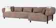 Kyoto Fabric LHS Sectional Sofa (3 + Lounger) In Dark Brown Colour
