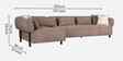 Kyoto Fabric RHS Sectional Sofa (3 + Lounger) In Dark Brown Colour