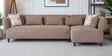 Kyoto Fabric RHS Sectional Sofa (3 + Lounger) In Dark Brown Colour