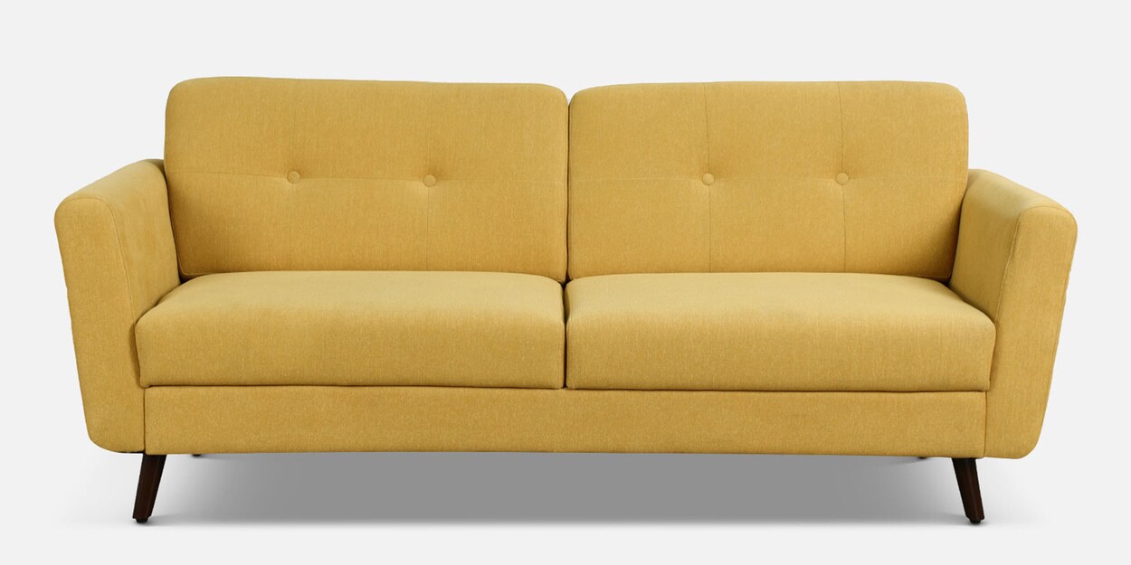 Buy Kylie Fabric 3 Seater Sofa In Camel Yellow Colour at 14% OFF by ...