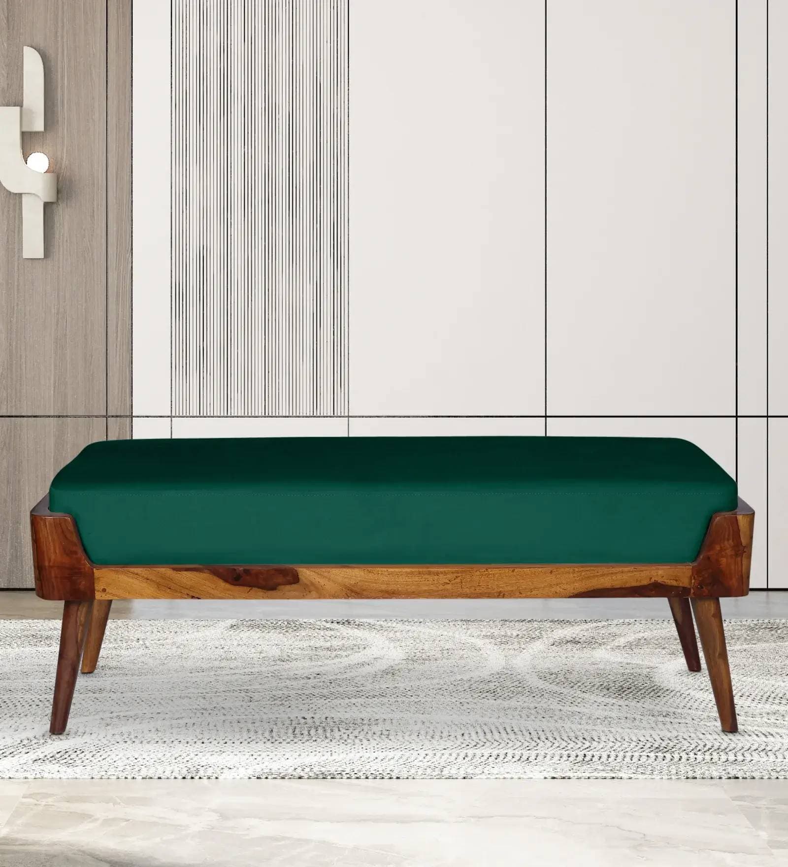 Kyler Solid Wood Bench In Intense Green Color