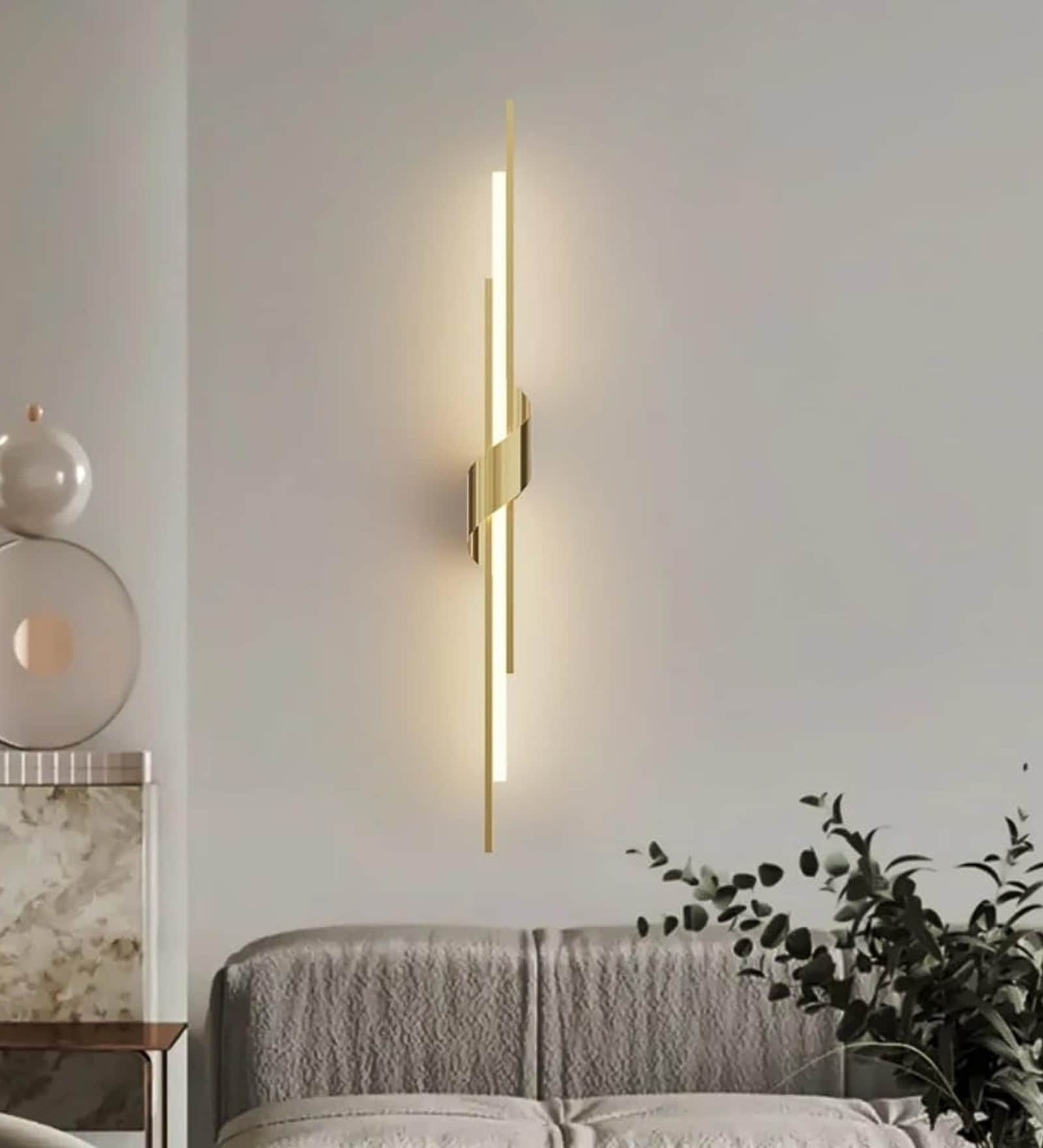 Kyoto Linear Gold Tube Profile LED 25 Inch Wall Sconce