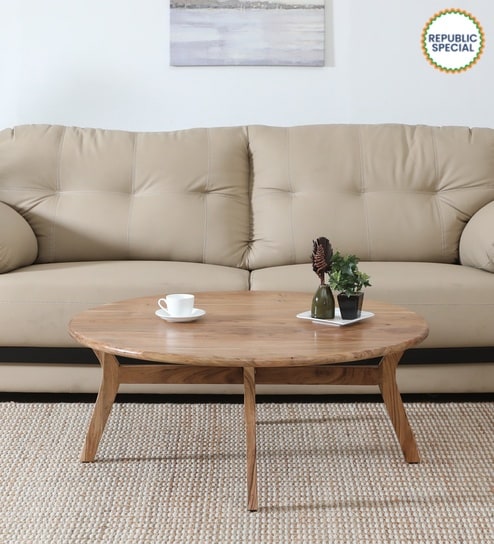 Kylie Acacia Wood Large Coffee Table In Natural Finish