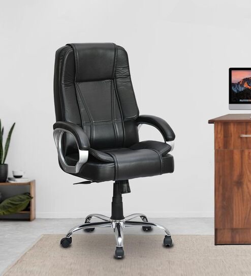 Kyoto Leatherette High Back Executive Chair in Black Colour