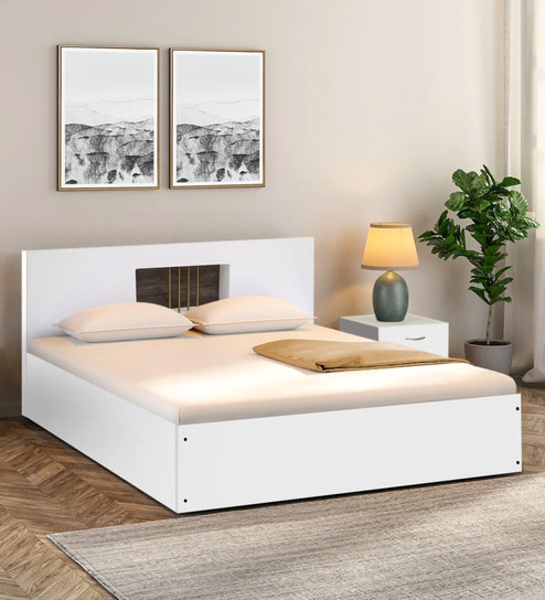 Kyoto Queen Size Bed in White Finish