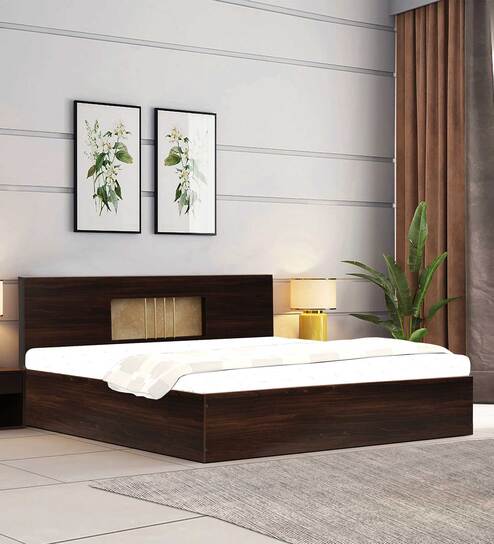 Kyoto Queen Size Bed in Dark Maple Finish