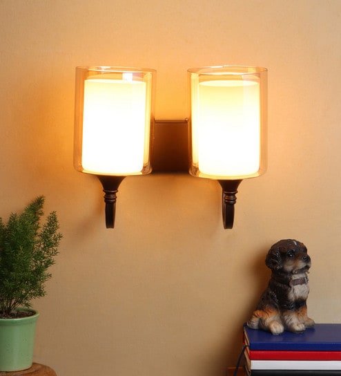 Demarius Black Wood Wall Sconces
