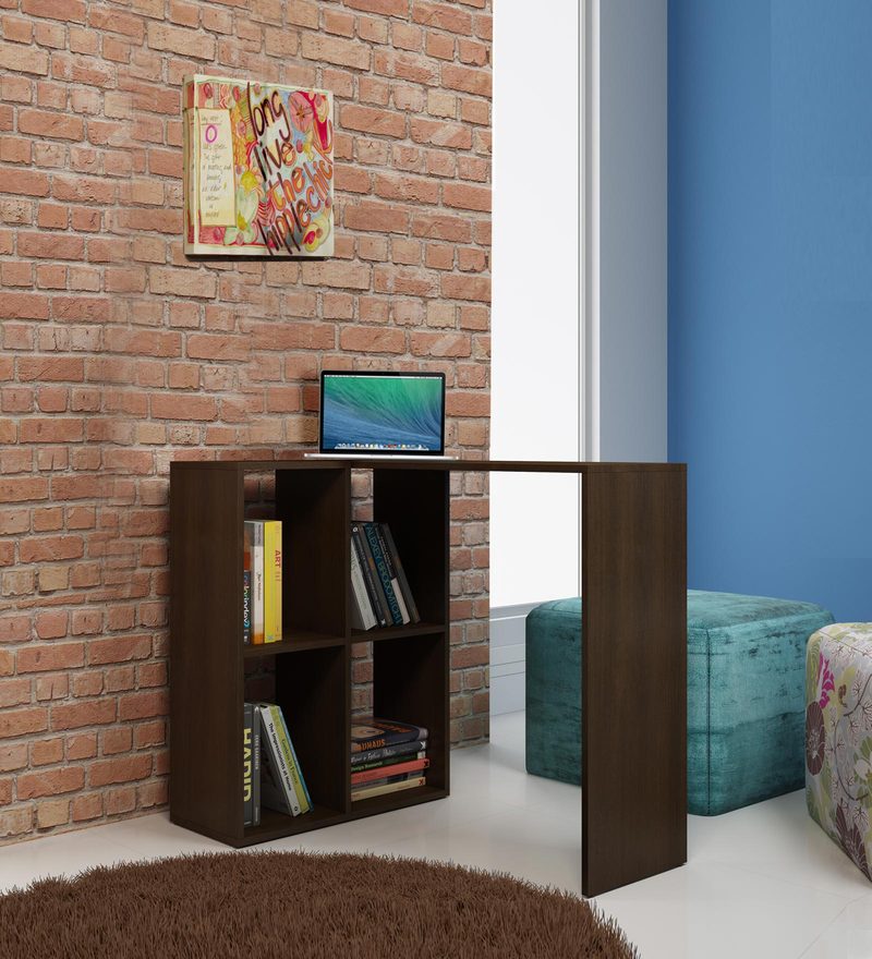Buy Kyoko Study Desk with Book Shelf in Tobacco Finish Mintwud by