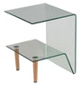 Kyle Glass End Table In Durian Finish
