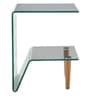 Kyle Glass End Table In Durian Finish