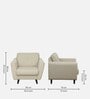 Kylie Fabric 1 Seater Sofa In Beige Colour