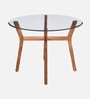 Kylie Acacia Wood 4 Seater  Round Dining Set with glass top In Natural Finish