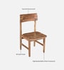 Kylie Acacia Wood 4 Seater  Round Dining Set with glass top In Natural Finish