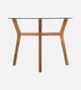 Kylie Acacia Wood 4 Seater  Round Dining Set with glass top In Natural Finish