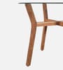 Kylie Acacia Wood 4 Seater  Round Dining Table with glass top In Natural Finish
