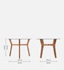 Kylie Acacia Wood 4 Seater  Round Dining Table with glass top In Natural Finish