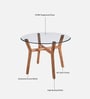Kylie Acacia Wood 4 Seater  Round Dining Table with glass top In Natural Finish