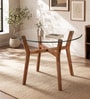 Kylie Acacia Wood 4 Seater  Round Dining Table with glass top In Natural Finish