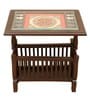 Kylie Teak Wood End Table in Walnut Finish