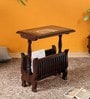 Kylie Teak Wood End Table in Walnut Finish