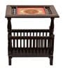 Kylie Teak Wood End Table in Walnut Finish