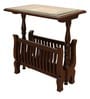 Kylie Teak Wood End Table in Walnut Finish