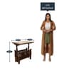 Kylie Teak Wood End Table in Walnut Finish