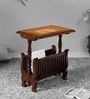 Kylie Teak Wood End Table in Walnut Finish