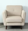 Kylie Fabric 1 Seater Sofa In Beige Colour