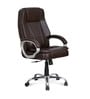 Kyoto High Back Leatherette Office Chair in Brown Colour
