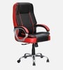 Kyoto Leatherette High Back Executive Chair in Black & Red Colour