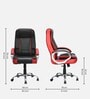 Kyoto Leatherette High Back Executive Chair in Black & Red Colour