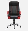Kyoto Leatherette High Back Executive Chair in Black & Red Colour
