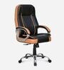Kyoto Leatherette High Back Executive Chair in Tan & Black Colour