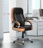 Kyoto Leatherette High Back Executive Chair in Tan & Black Colour