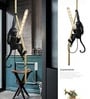 Kyoto Monkey Pendant Resin Hanging Light Black E27 Single Bulb