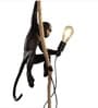 Kyoto Monkey Pendant Resin Hanging Light Black E27 Single Bulb
