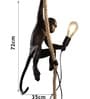 Kyoto Monkey Pendant Resin Hanging Light Black E27 Single Bulb