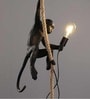 Kyoto Monkey Pendant Resin Hanging Light Black E27 Single Bulb
