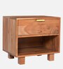 Kyoto Solid Wood Bedside Table In Natural Finish