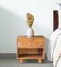 Kyoto Solid Wood Bedside Table In Natural Finish