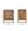 Kyraa Solid Wood & Cane Bedside Table In Natural Finish