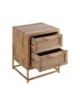 Kyraa Solid Wood & Cane Bedside Table In Natural Finish
