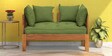 L-Back Easy 2 Seater Sofa in Rustic Teak Finish