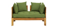 L-Back Easy 2 Seater Sofa in Rustic Teak Finish