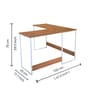 Jiro L Shape Study Table In Walnut Maple & White Finish Jiro L Shape Study Table In Walnut Maple & White Finish