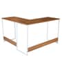 Jiro L Shape Study Table In Walnut Maple & White Finish Jiro L Shape Study Table In Walnut Maple & White Finish