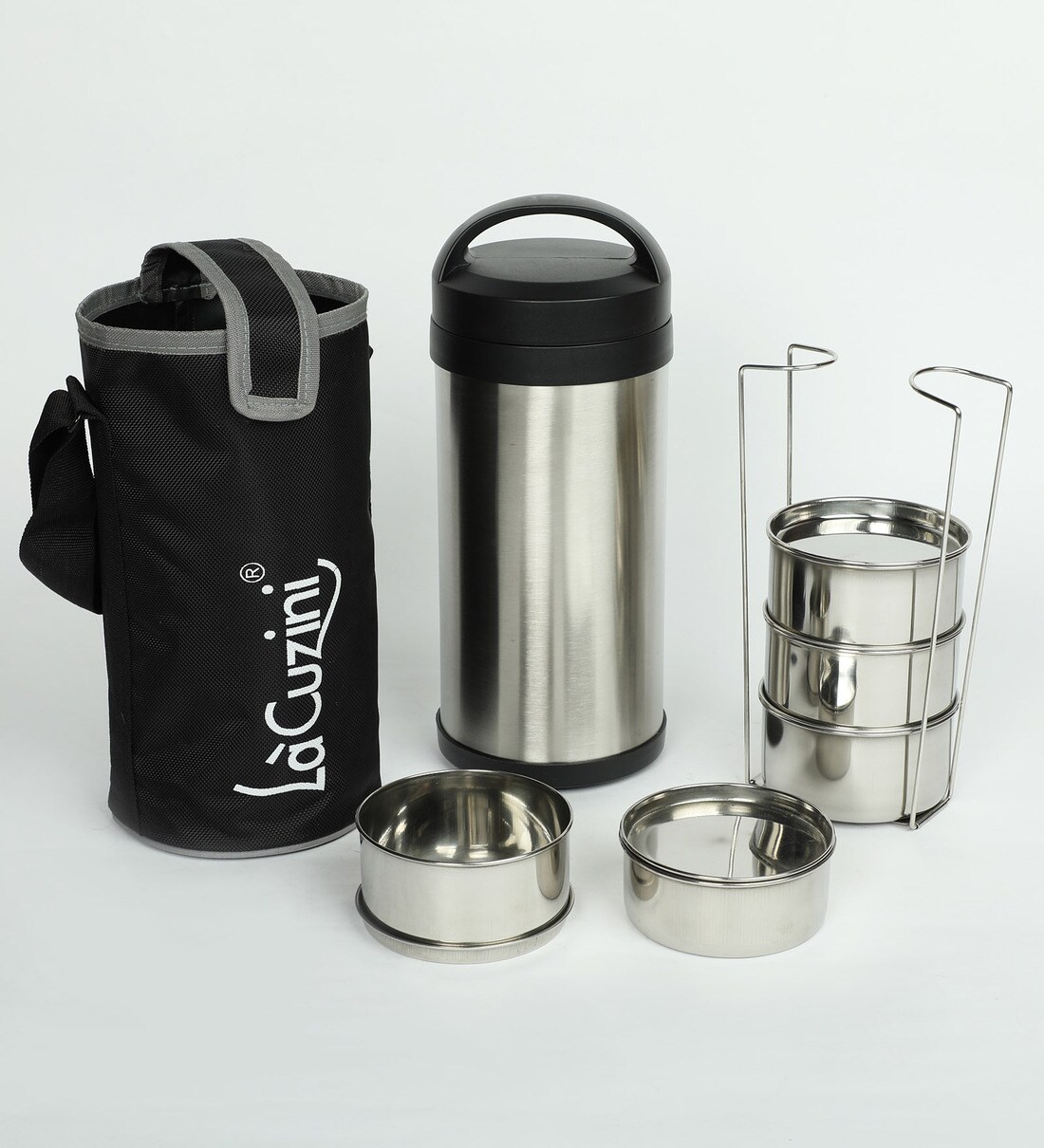 Buy Stainless Steel & Plastic 400Ml tiffin box Set Of 5 Online