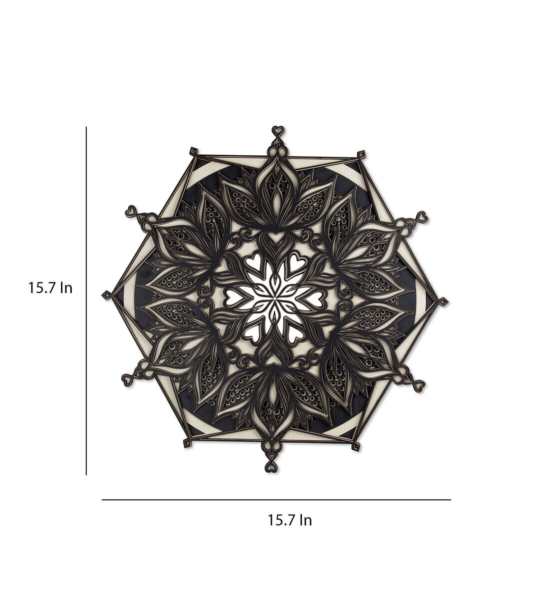 Buy Land of Lotus Pinewood Wall Mural in Black by Wooden Art Studio