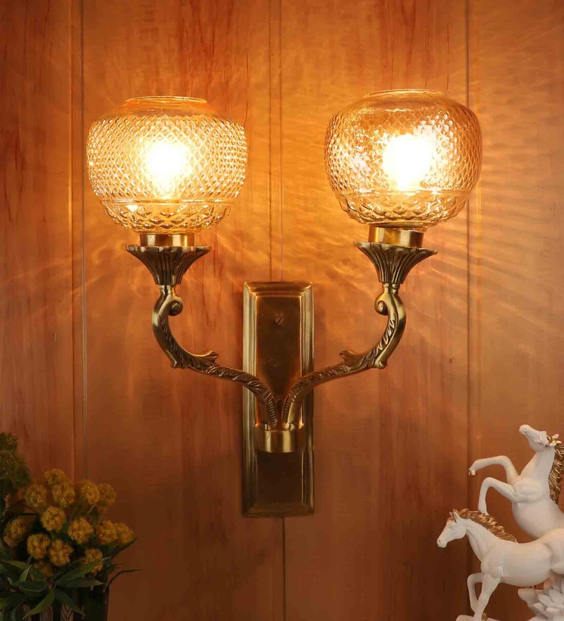 Buy Lat n gold brass Wall Light by Eliante by Jainsons Lights Online